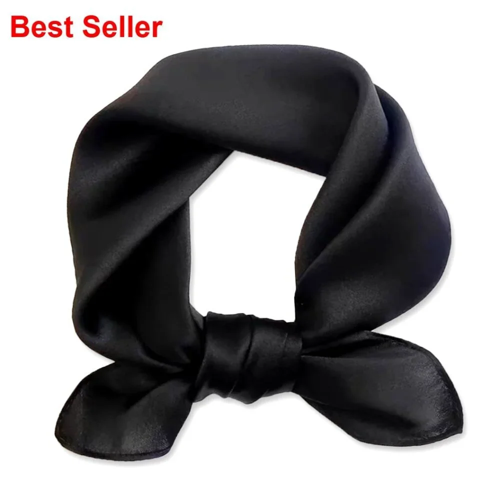 100% Mulberry Silk Scarf Square Neckerchief Hair Accessory